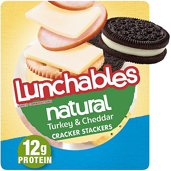 Lunchables Natural Turkey & Cheddar Cheese Snack Kit with Crackers & Cookies Tray - 3.3 Oz
