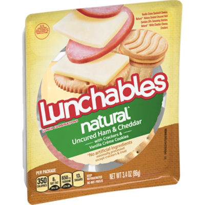 Lunchables Natural Uncured Ham & Cheddar Cheese Snack Kit with Crackers & Cookies Tray - 3.4 Oz - Image 4