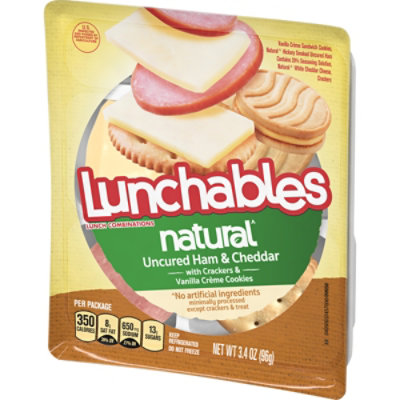 Lunchables Natural Uncured Ham & Cheddar Cheese Snack Kit with Crackers & Cookies Tray - 3.4 Oz - Image 5