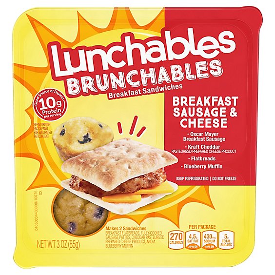 Lunchables Brunchables Breakfast Sandwiches Breakfast Sausage & Cheese Meal Kit Tray - 3 Oz