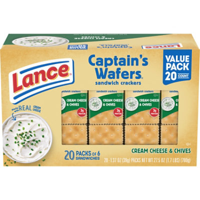 Lance Captain's Wafers Cream Cheese and Chives Sandwich Crackers - 20 Ct - 1.37 Oz - Image 1