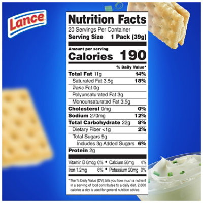 Lance Captain's Wafers Cream Cheese & Chives Sandwich Crackers 20 Count - 1.37 Oz - Image 4