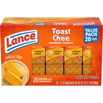 Lance ToastChee Cheddar Sandwich Crackers - 20 Ct - 1.41 Oz - Image 1