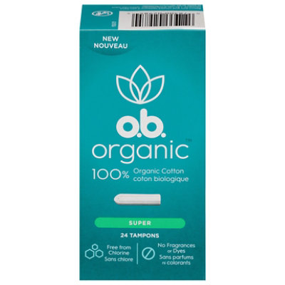 o.b. Organic Tampons Digital Applicator Free Super Absorbency - 24 Count - Image 3