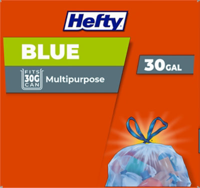 Hefty Recycling Scent Free 30 Gallon Blue Large Ds Trash Bags - 36 Count - Image 5