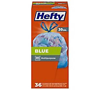 Hefty Recycling Scent Free 30 Gallon Blue Large Ds Trash Bags - 36 Count