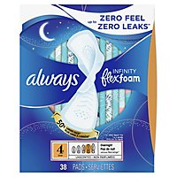 Always Infinity Pads FlexFoam Size 4 Overnight Absorbency Unscented - 38 Count - Image 5