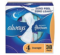 Always Infinity Pads FlexFoam Size 4 Overnight Absorbency Unscented - 38 Count