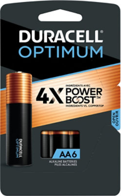 Duracell Optimum AA Alkaline Batteries - 6 Count - Image 1