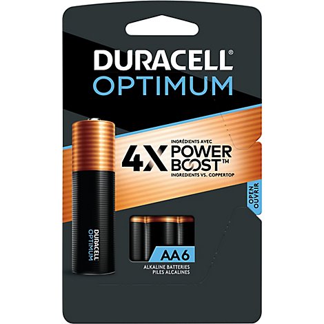 Duracell Optimum AA Alkaline Batteries - 6 Count