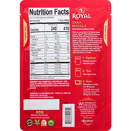 Royal Rice Ready To Heat Seasoned Basmati Tikka Masala - 8.5 Oz - Image 6