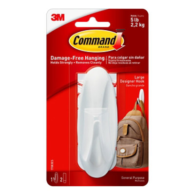 3M Command Designer Hook Large 1 Hook 2 Strips - Each - Image 2