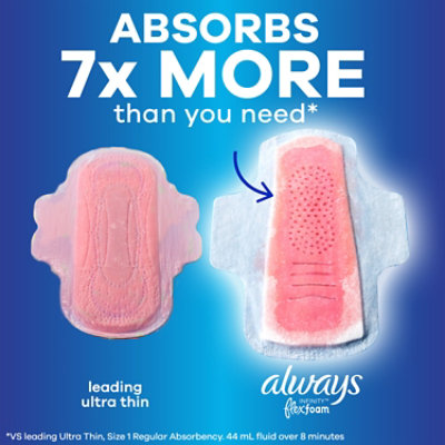 Always Infinity Pads Size 5 Overnight With FlexFoam Wing Unscented - 22 Count - Image 5