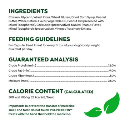 Greenies Pill Pockets Real Peanut Butter Capsule Size Natural Soft Dog Treats 30 Count - 7.9 Oz - Image 4
