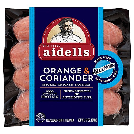 Aidells Smoked Chicken Sausage Links Orange & Coriander 4 Count - 12 Oz