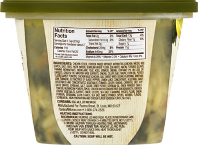 Panera Lemon Chicken Orzo Soup - 16 Oz - Image 2