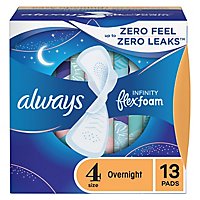 Always Infinity Pads FlexFoam Size 4 Overnight Absorbency Unscented - 13 Count - Image 2