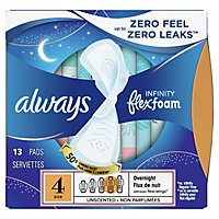 Always Infinity Pads FlexFoam Size 4 Overnight Absorbency Unscented - 13 Count - Image 4
