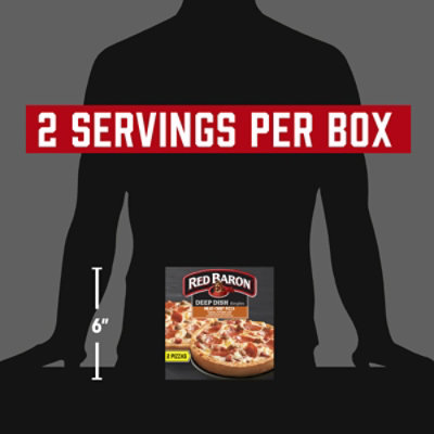 Red Baron Pizza Deep Dish Singles Meat Trio 2 Count - 11.2 Oz - Image 3