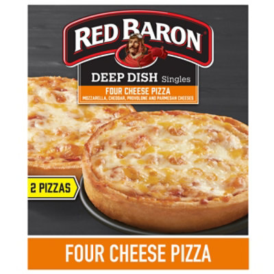 Red Baron Pizza Deep Dish Singles Four Cheese 2 Count - 11.2 Oz - Image 1