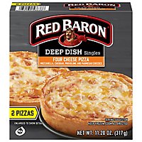 Red Baron Pizza Deep Dish Singles Four Cheese 2 Count - 11.2 Oz - Image 1