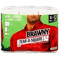 Brawny Paper Towels XL Tear A Square White - 6 Roll - Image 2