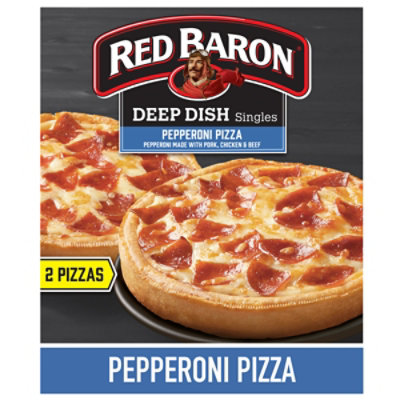 Red Baron Pizza Deep Dish Singles Pepperoni 2 Count - 11.2 Oz