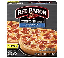 Red Baron Pizza Deep Dish Singles Pepperoni 2 Count - 11.2 Oz