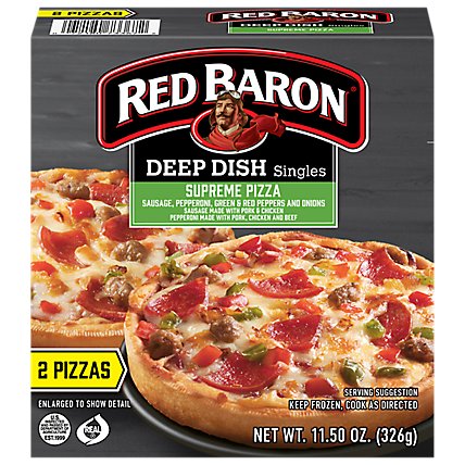 Red Baron Pizza Deep Dish Singles Supreme 2 Count - 11.5 Oz - Image 2