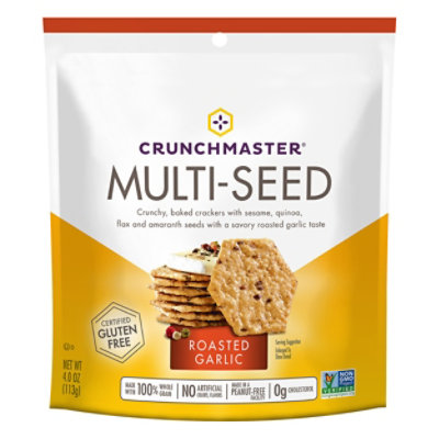 Crunchmaster Crackers Multi Seed Roasted Garlic - 4 Oz