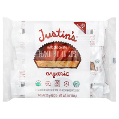 Justins Organic Milk Chocolate Peanut Butter Cups - 1.4 Oz