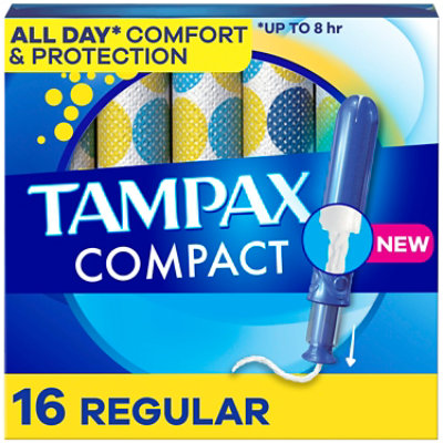 Tampax Pocket Pearl Regular Absorbency Unscented Compact Tampons - 16 Count