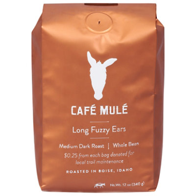 Cafe Mule Coffee Whole Bean Medium Dark Roast Long Fuzzy Ears - 12 Oz - Image 3