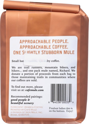 Cafe Mule Coffee Whole Bean Medium Dark Roast Long Fuzzy Ears - 12 Oz - Image 5