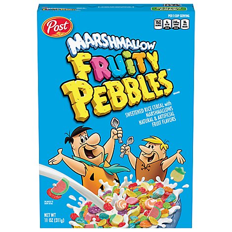 Post Fruity PEBBLES Cereal With Marshmallows Gluten Free - 11 Oz