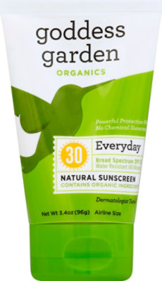 Goddess Garden Everyday Spf 30 Natural Sunscreen Tube - 3.4 Oz - Image 1