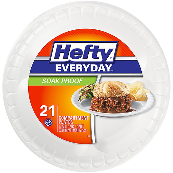Hefty 10-1/4inch Compartment - 21 Count