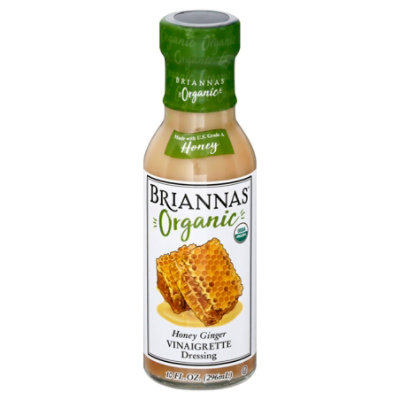 BRIANNAS Organic Dressing Vinaigrette Honey Ginger - 10 Oz