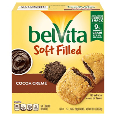 belVita Biscuits Soft Baked Soft Filled Cocoa Crème 5 Count - 8.8 Oz