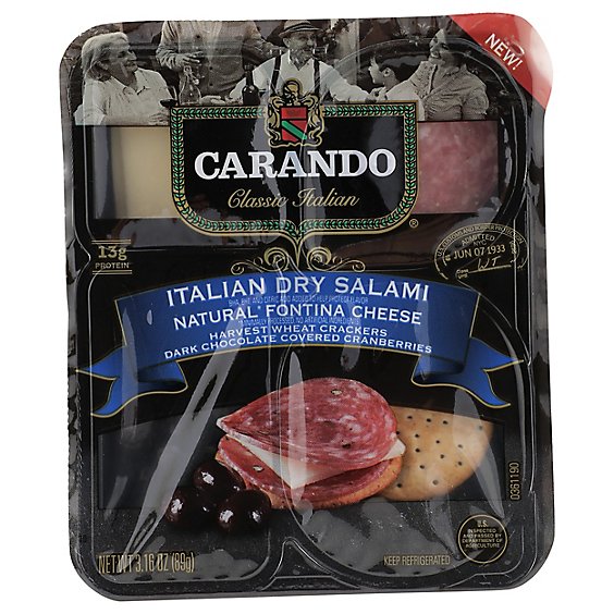 Carando Italian Dry Salami With Fontina Cheese - 3.16 Oz