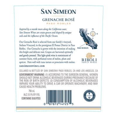 San Simeon Grenache Rose Wine - 750 Ml - Image 5