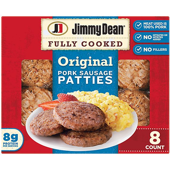 Jimmy Dean Pork Sausage Patty Fully Cooked - 9.6 Oz