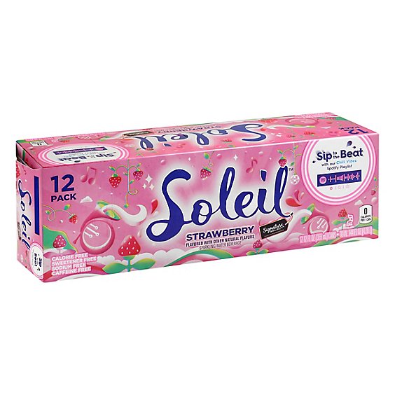 Signature Select Soleil Water Sparkling Strawberry - 12-12 Fl. Oz.