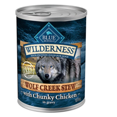 Blue Buffalo Wilderness Wolf Creek Stew Natural Chunky Chicken Stew in Gravy Wet Dog Food Can - 12.5 Oz - Image 1