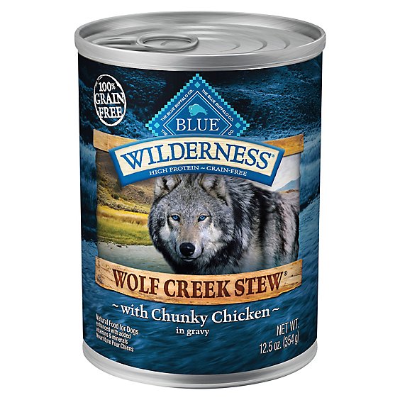Blue Wilderness Wolf Creek Stew Natural Chunky Chicken Stew in Gravy Wet Dog Food Can - 12.5 Oz