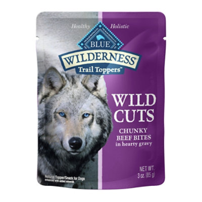 Blue Buffalo Wilderness Trail Toppers Wild Cuts Wet Dog Food Chunky Beef Bites Pouches 3 Oz safeway