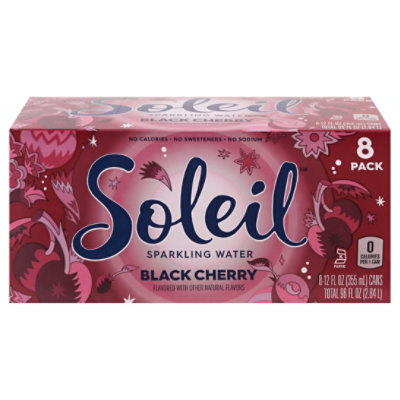 Soleil Black Cherry Sparkling Water - 8-12 Fl. Oz. - Image 3