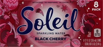 Soleil Black Cherry Sparkling Water - 8-12 Fl. Oz. - Image 6