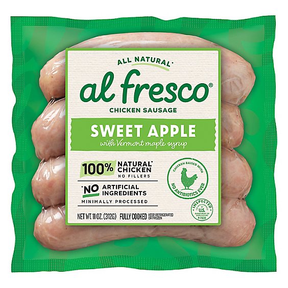 al fresco All Natural Sweet Apple Chicken Sausage - 11 Oz