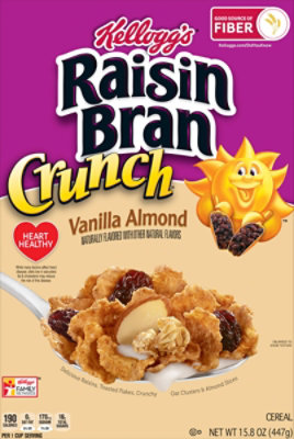 Raisin Bran Crunch Breakfast Cereal Fiber Cereal Vanilla Almond - 15.8 Oz -  Safeway